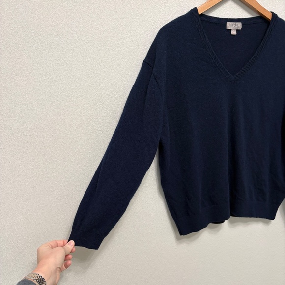 J. Crew Navy V-Neck Cashmere Sweater - Picture 5 of 8